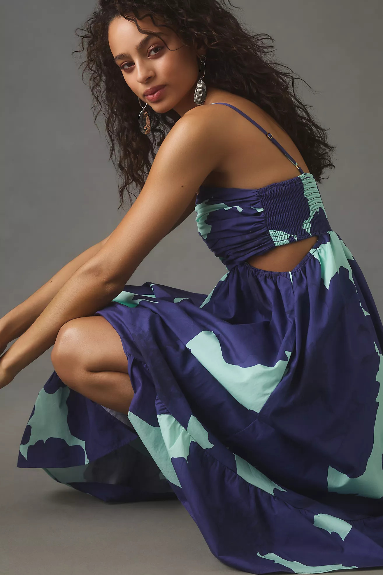 Hutch Sleeveless Cutout Babydoll Midi Dress | Anthropologie (US)