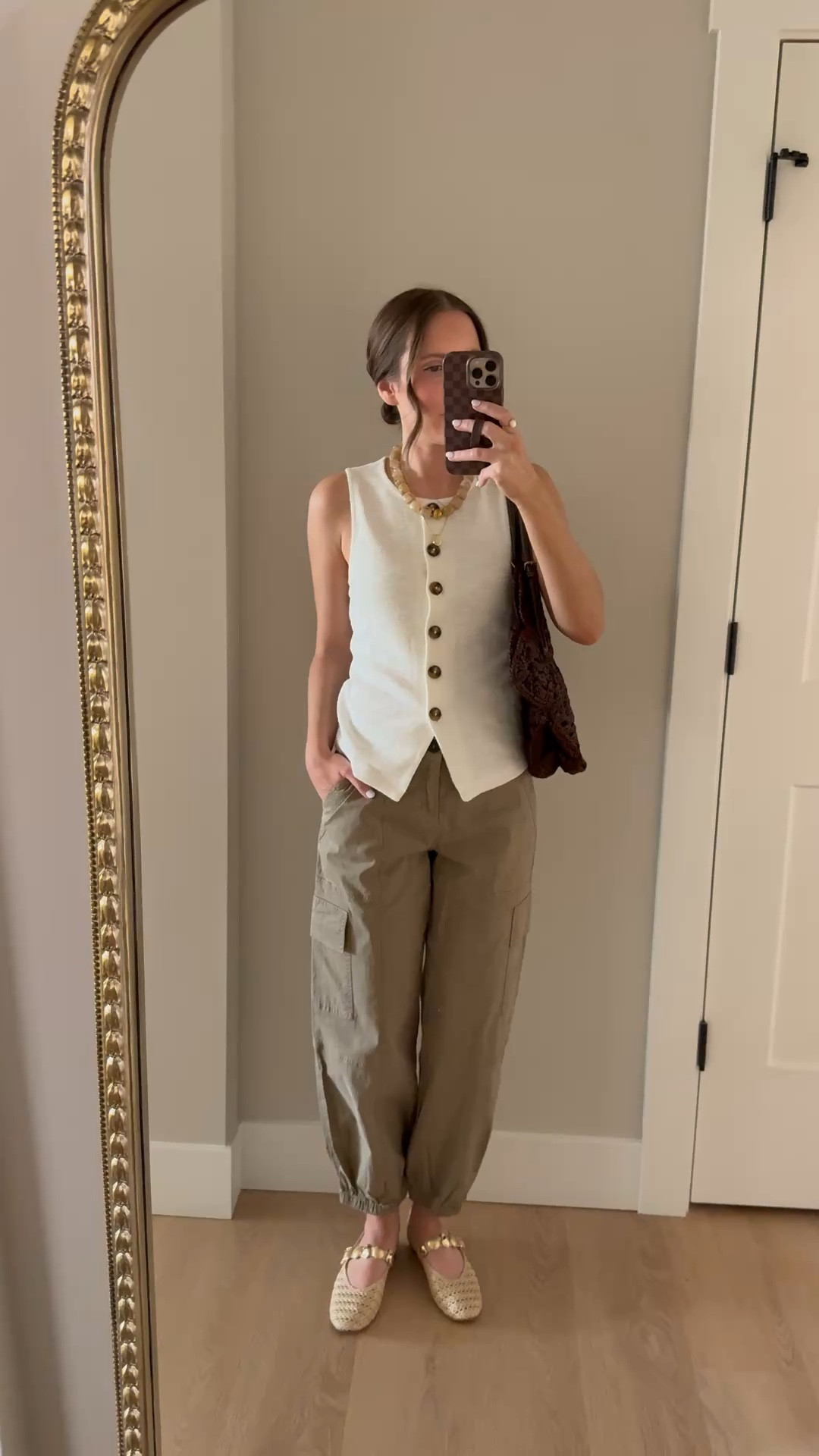 Knit vest and cargo joggers outfit✨ these pieces are elevated closet staples that can be dressed up or down. 

Knit top, olive green pants, dolce vita shoes, outfit idea, what I’m wearing 