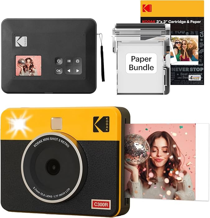 KODAK Mini Shot 3 Retro 3x3” Instant Digital Camera & Photo Printer, 38 Sheets, 2-in-1 Portable... | Amazon (US)