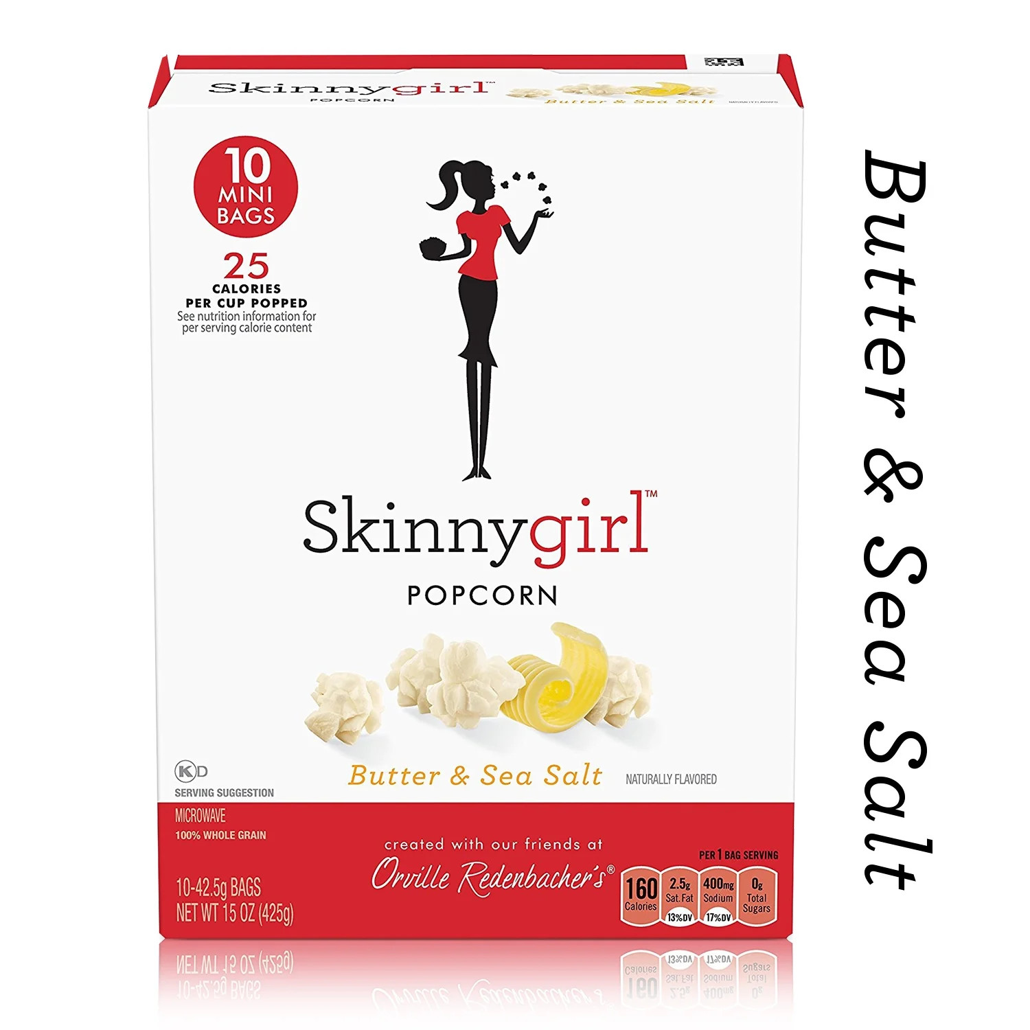 Orville Redenbacher's Skinnygirl Butter & Sea Salt Microwave Popcorn, Mini Bags, 15 Oz, 12 Ct | Walmart (US)