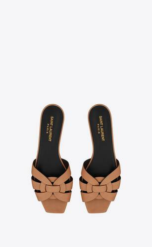 tribute mules in vegetable-tanned leather | Saint Laurent Inc. (Global)