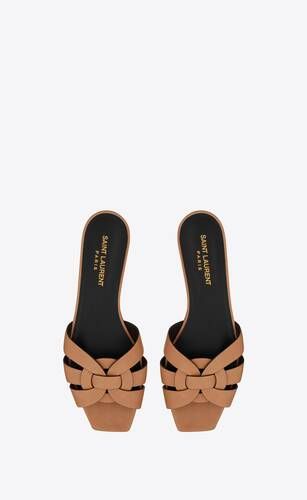 tribute mules in vegetable-tanned leather | Saint Laurent Inc. (Global)