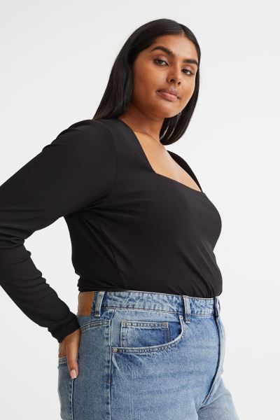 H&M+ Long-sleeved Jersey Top | H&M (US + CA)