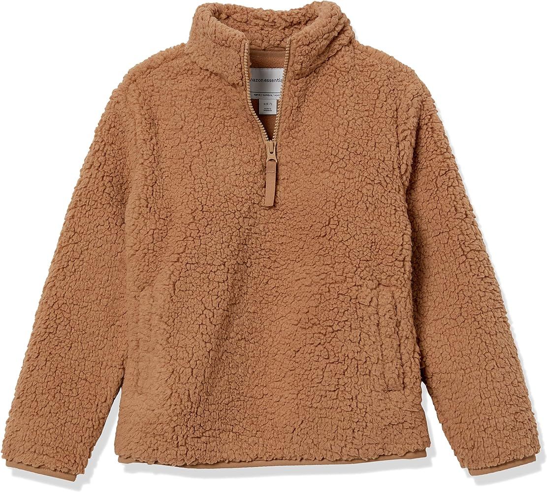 Amazon Essentials Girls and Toddlers' Sherpa Fleece Quarter-Zip Jacket | Amazon (US)