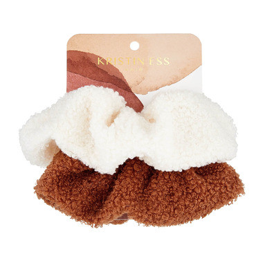 Kristin Ess Hair Cozy Scrunchies White/Rust | Well.ca