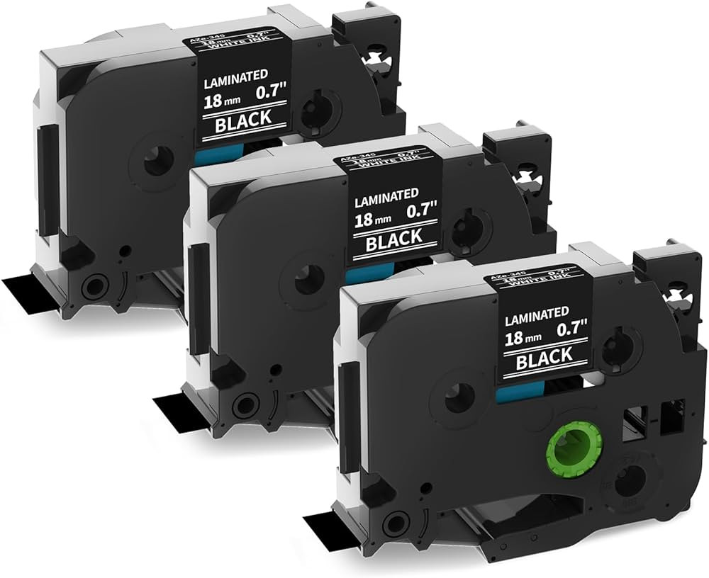 Compatible with Brother P Touch Label Tape 18mm 0.7 Laminated Black TZe-345 TZe TZ Tape 3/4Inch f... | Amazon (US)