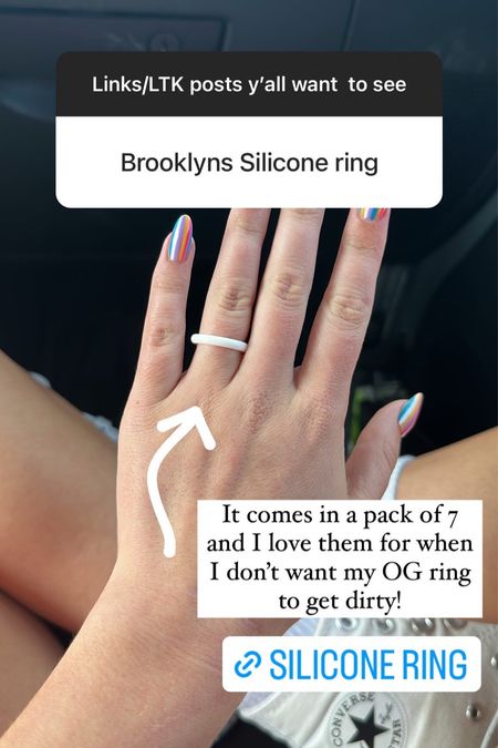 These silicone rings are soo convenient when I don’t want to wear my wedding ring and get it dirty! I love that they come in all different colors  

#LTKU #LTKFind #LTKtravel