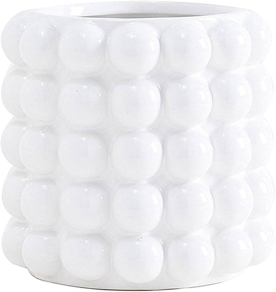 Anding White Vase. Flowers. White Ceramic Vase for Home Decor. Pampas Grass Vase. Boho Vase.Moder... | Amazon (US)