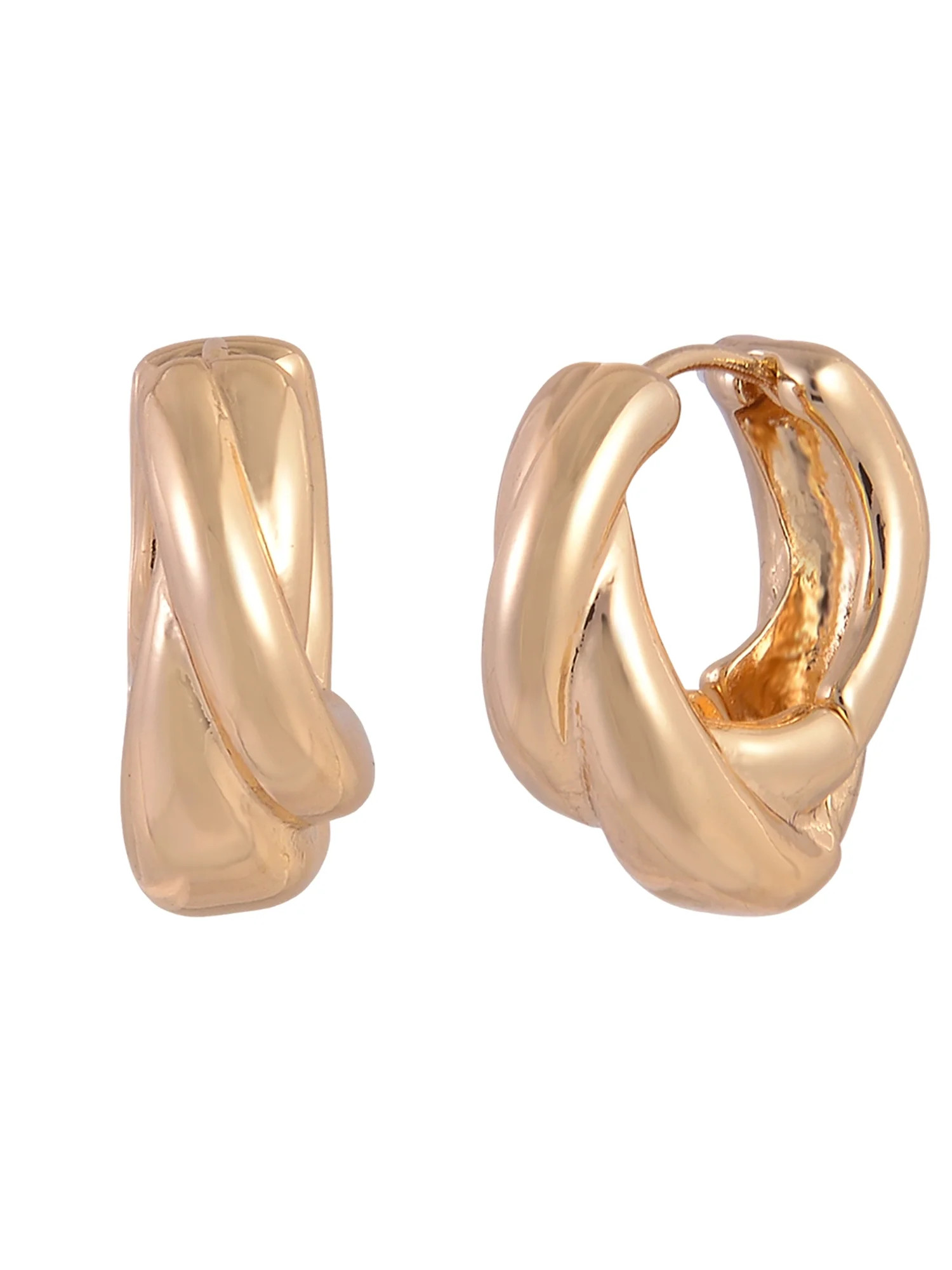 Time and Tru Goldtone Chunky Twist Hoop Earring | Walmart (US)