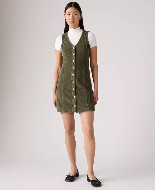 Women's Vianna Denim Button-Front Vest Dress | Macy's