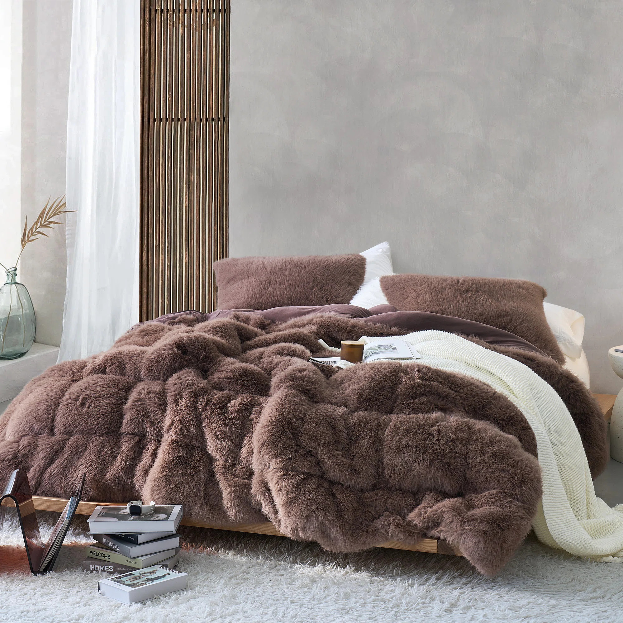 Messy Hair Day Coma Inducer Faux Fur Oversized Comforter | Wayfair North America