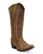 Made In Mexico Leather Embroidery And Studs Western Boots | TJ Maxx