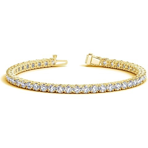 PAVOI 14K Gold Plated 3mm Cubic Zirconia Classic Tennis Bracelet | Gold Bracelets for Women | Siz... | Amazon (US)