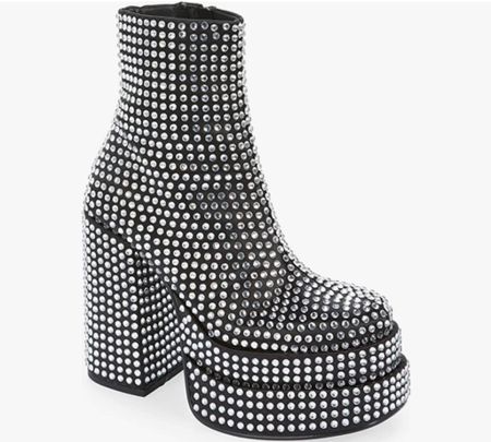 These rhinestone platform boots are 50% off! I have them in the plain black and went up half a size and they were perfect🥰 

#LTKunder100 #LTKsalealert #LTKshoecrush