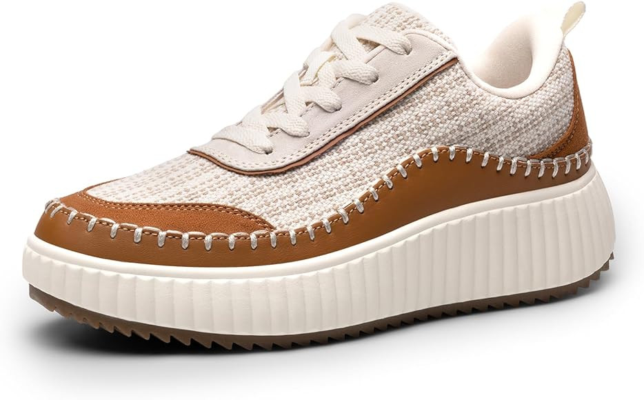DREAM PAIRS Women Chunky City Tweed Comfortable Casual Platform Fashion Sneaker | Amazon (US)