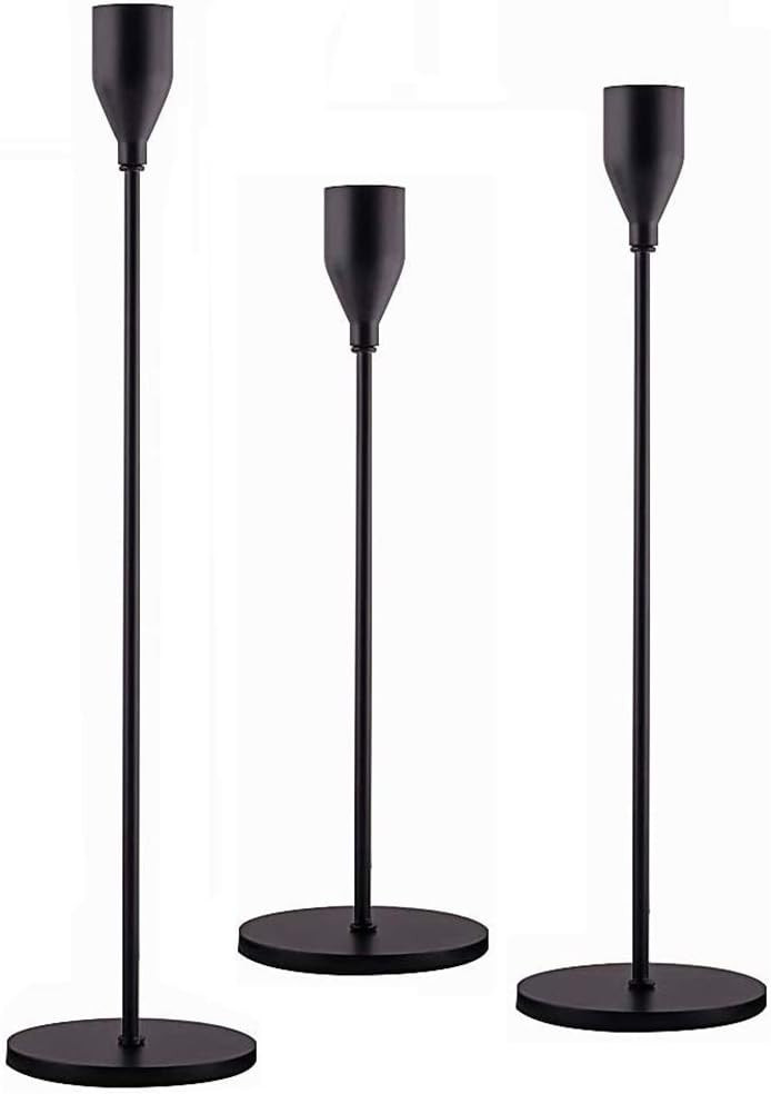 Gails Willing Matte Black Candle Holders for Taper Candles, Set of 3 Decorative Candlestick Holde... | Amazon (US)
