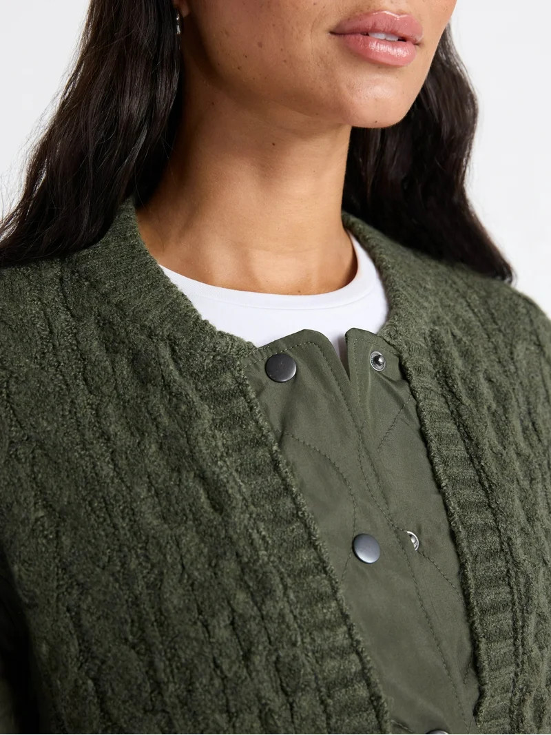 Time and Tru Women's Snap Front Sweater, Sizes XS-XXXL | Walmart (US)