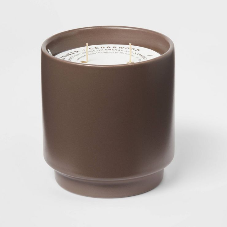 14oz Matte Ceramic Candle Vetiver & Cedarwood Brown - Project 62™ | Target