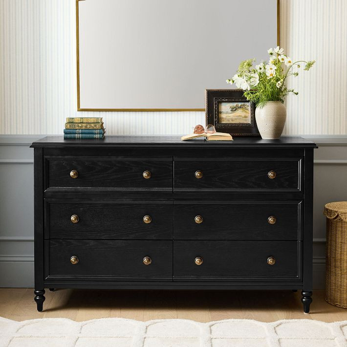 Chris Loves Julia Turned Wood 6-Drawer Dresser (56w x 19d") | Pottery Barn Teen