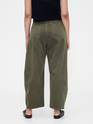 Mid Rise Twill Barrel Pants | Gap (US)