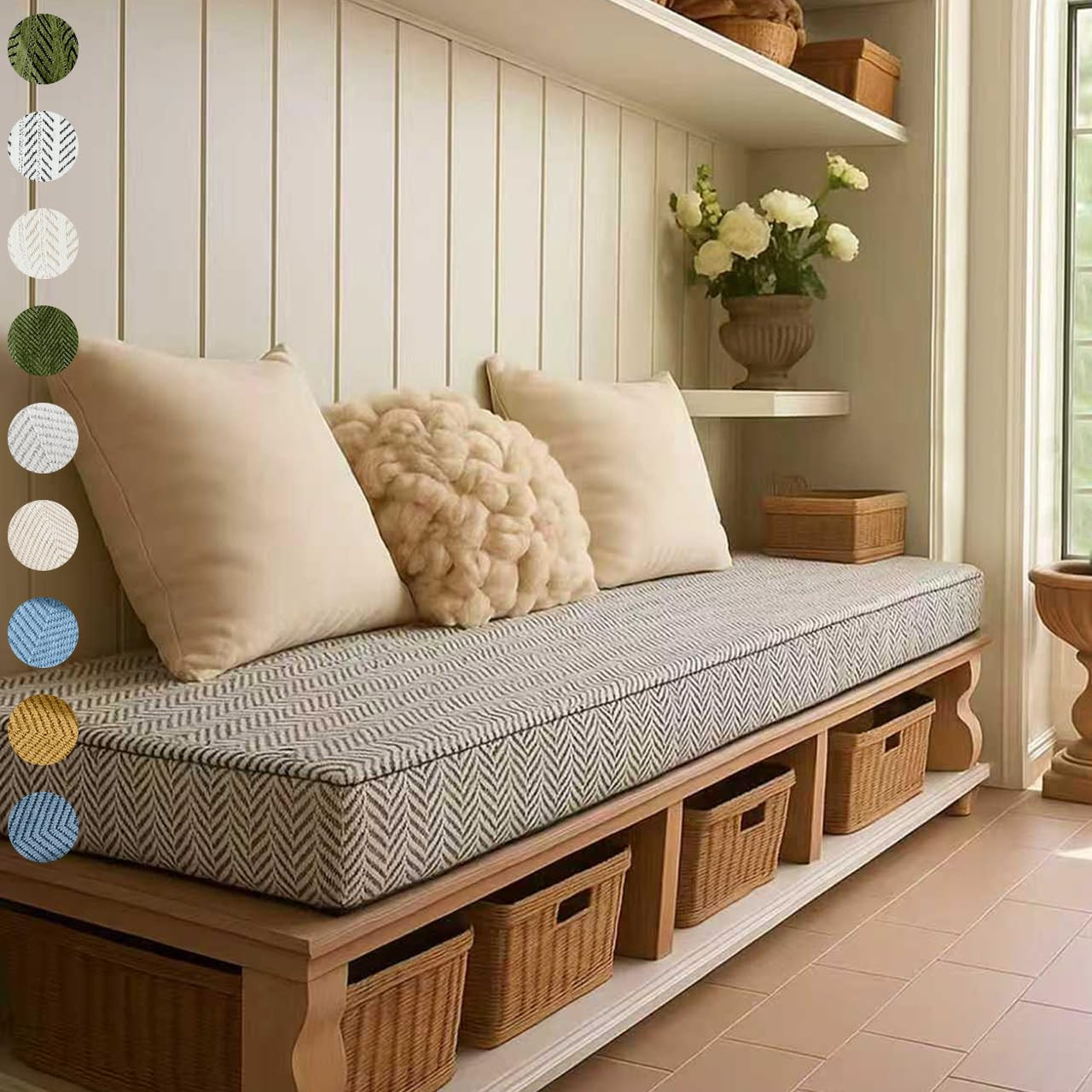 Custom Size Bench Cushion, Custom Bench Cushions for Indoor Furniture, 75D Foam Furniture Window ... | Amazon (US)