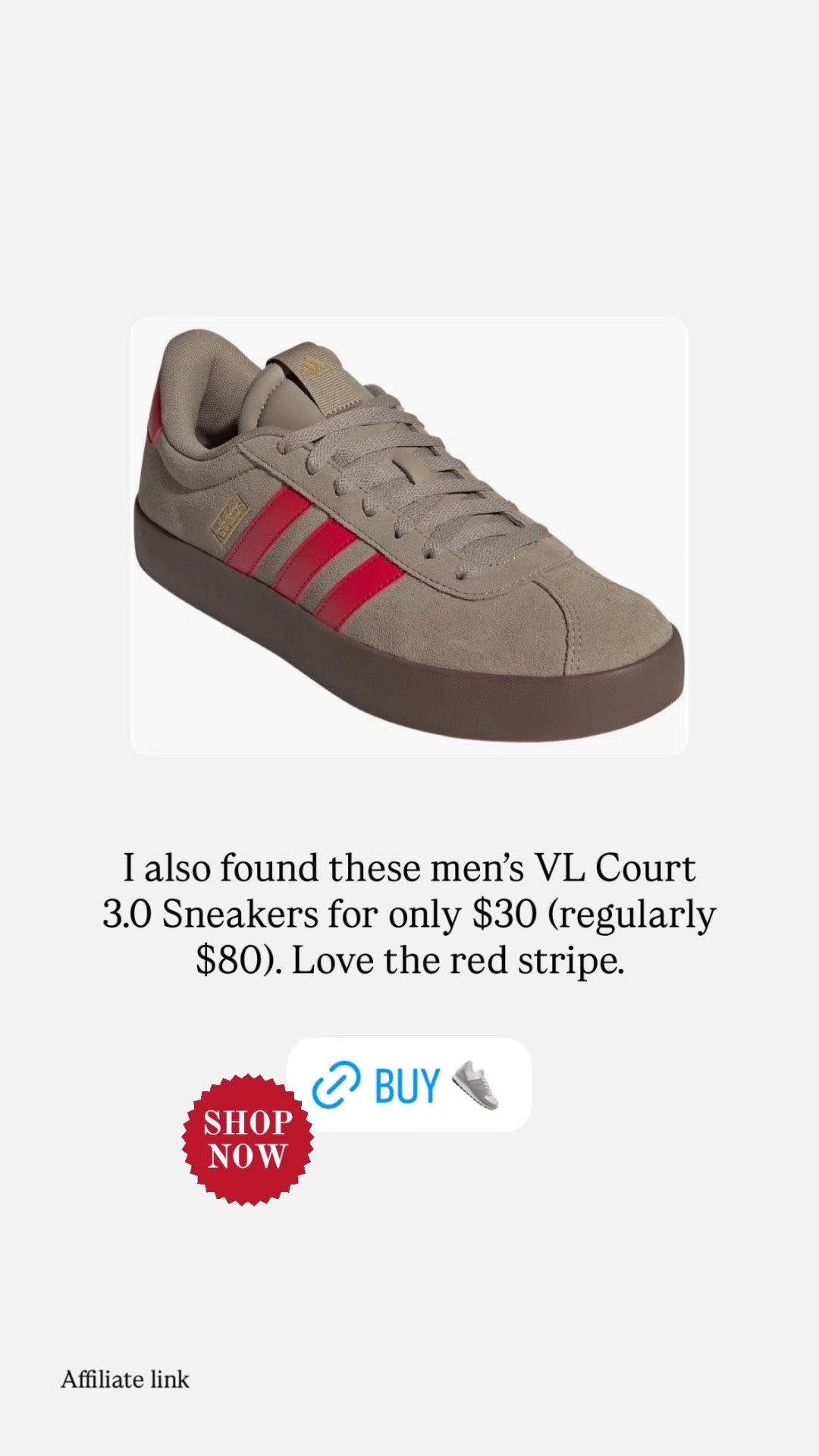 I also found these men’s VL Court 3.0 Sneakers for only $30 (regularly $80). Love the red stripe.

#LTKfitnessgoals #LTKActive #LTKSaleAlert