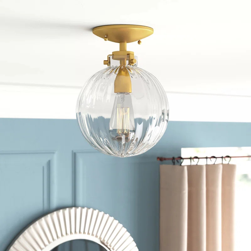 Kaydan Single Light Glass Semi Flush Mount | Joss & Main