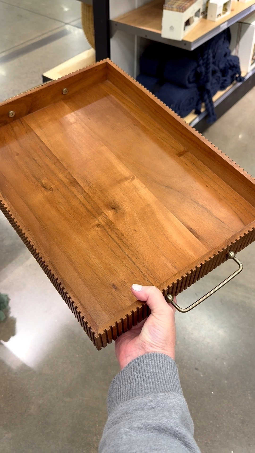 Loving the grooved wood edge of this tray and brass handles. When you pick it up you can tell it’s a sturdy, heavy tray. Perfect as a centerpiece for coffee table decor, for serving apps while entertaining, and as a mini cocktail bar. 🥃🍸🍷

And if you’re a mosaic artist, this would also make a fun substrate for your tile work. For mosaic tips, tutorials + inspiration please visit my YouTube channel: YouTube.com/julieweilbacher, and follow @julieweilbacher on Instagram.

#woodtray #brasshandledtray #moderntray #farmhousetray #rectangletray #cocktailbar #target #mosaic #decorativetray #falldecor

#LTKHome #LTKSeasonal