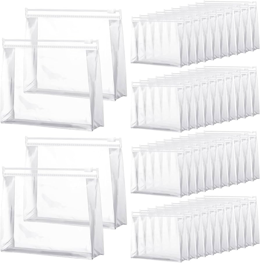 Xuniea 50 Pieces Mini Clear Makeup Bag Organizer Pouches Small PVC Waterproof Makeup Bag Plastic ... | Amazon (US)