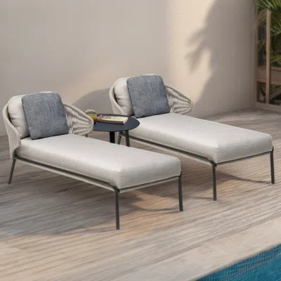 Durable Outdoor Lounge Chair Outdoor Chaise Lounge Set with Table , Cushion Included | Wayfair North America