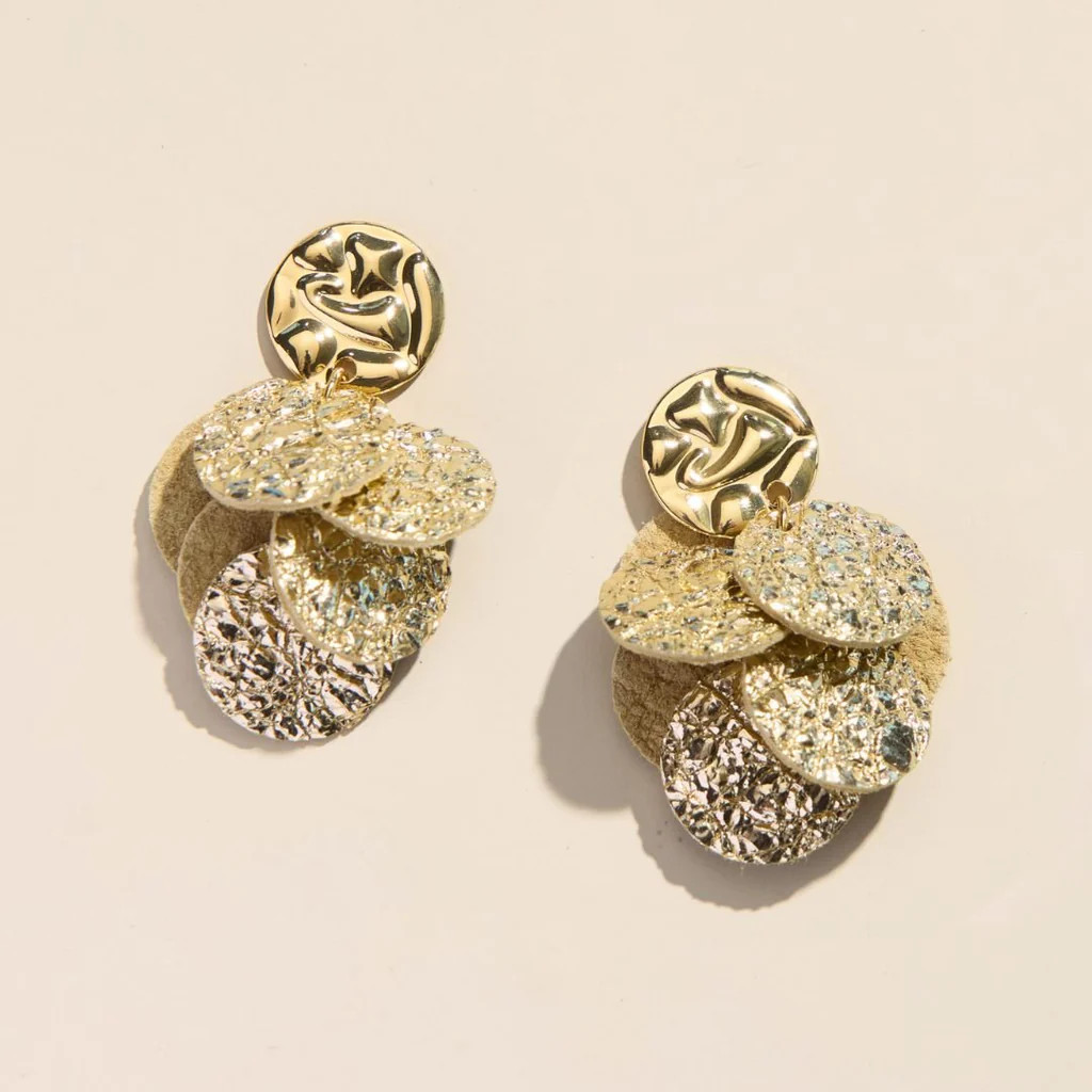 Crushed Gold Kasey | Nickel and Suede