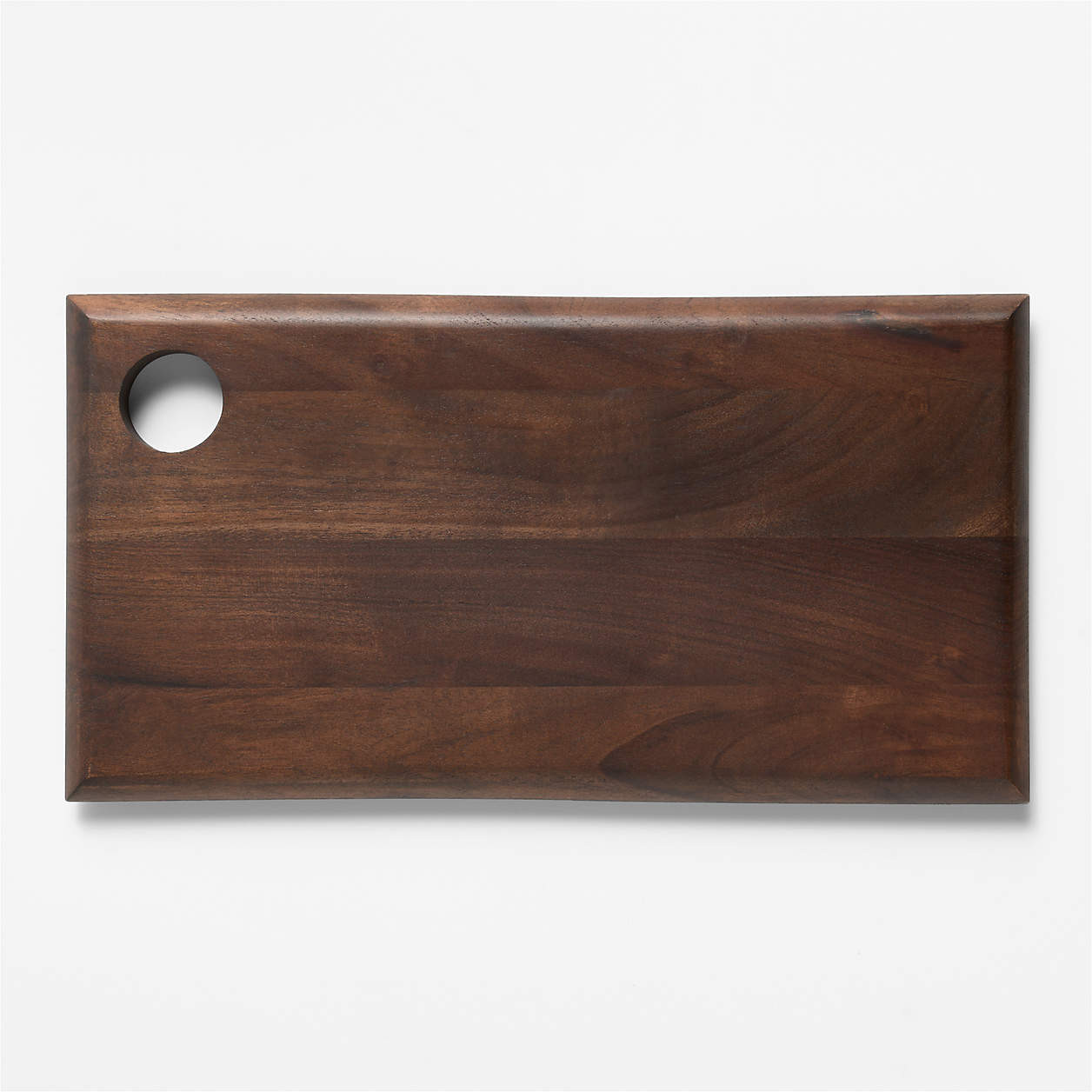 Madeira Large Walnut-Finished Acacia Wood Serving Board | Crate & Barrel | Crate & Barrel