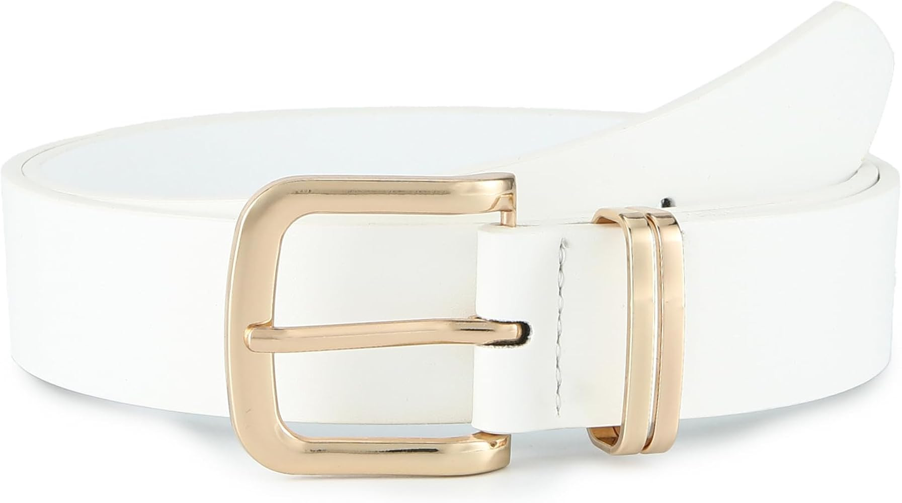 Earnda Women's Leather Belts for Jeans Dresses, Gold Buckle Casual Ladies Waist Belt 1.30" Width | Amazon (US)