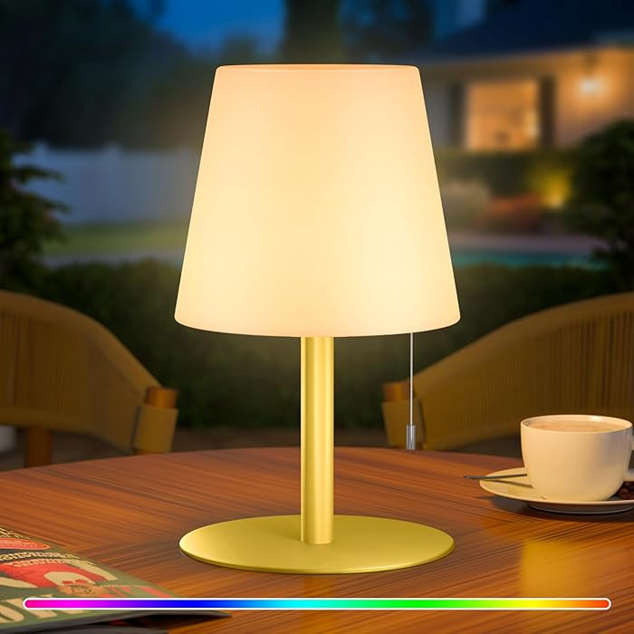 uuffoo Shower Lamp Waterproof Shower Light Warm White & RGB Dimmable Rechargeable Table Lamp Cord... | Amazon (US)