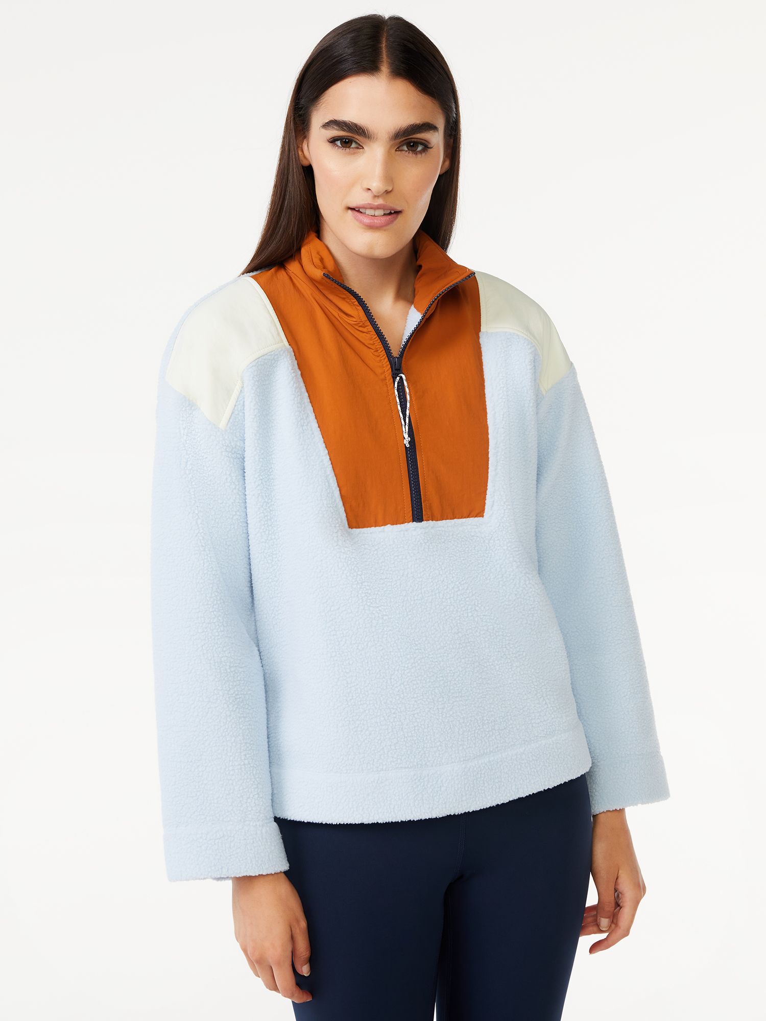 Free Assembly Women's Half Zip Mixy Popover - Walmart.com | Walmart (US)