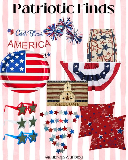 Patriotic finds for this upcoming Memorial Day 🎇

Memorial Day decor, patriotic finds, God Bless America banner, table runner, red white & blue, stars & stripes 
