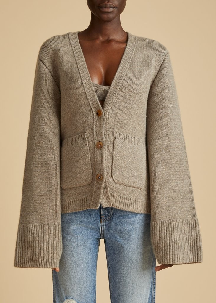 The Scarlet Cardigan in Barley | Khaite