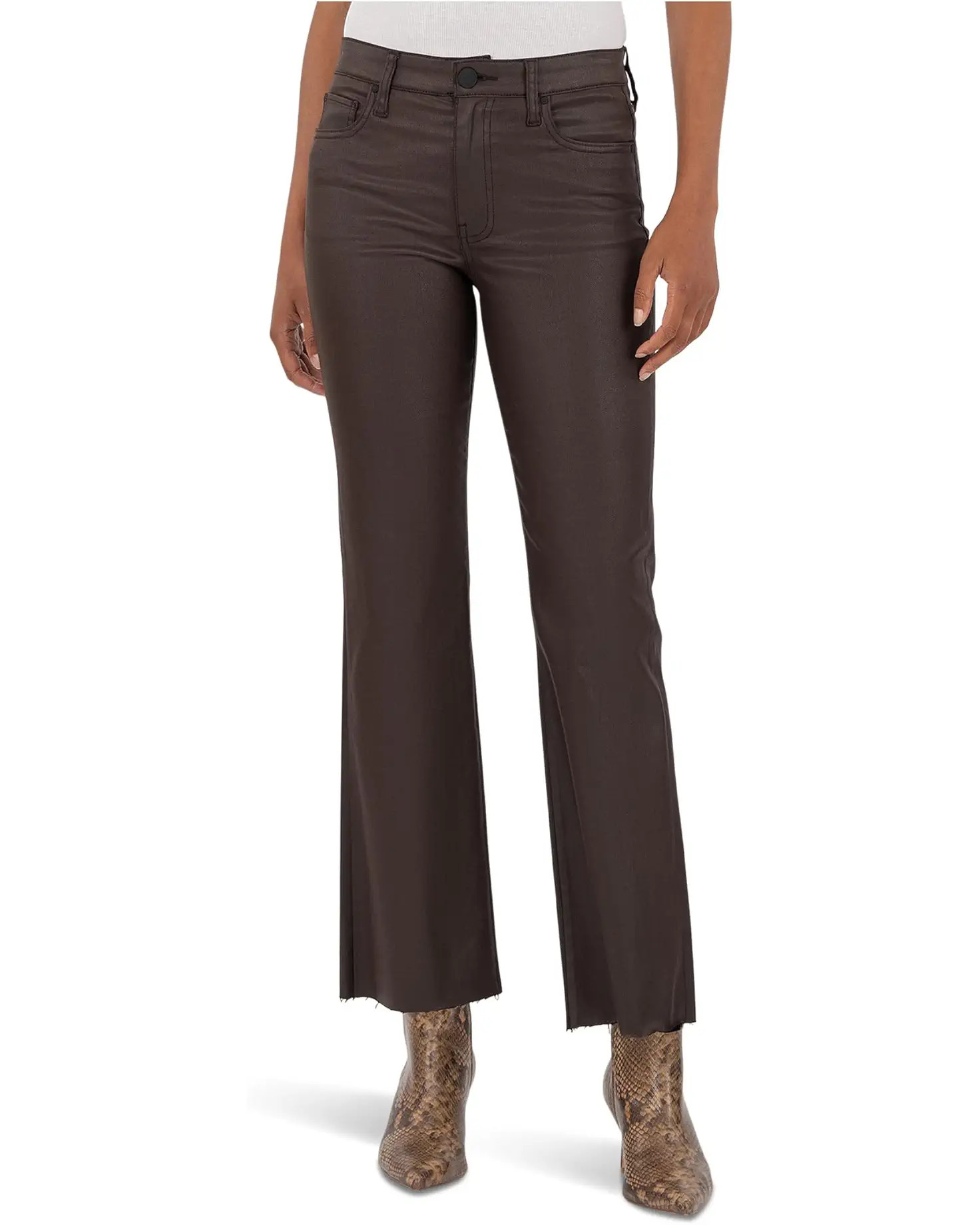 Kelsey High-Rise Ankle Flare With Raw Hem in Ecru | Zappos