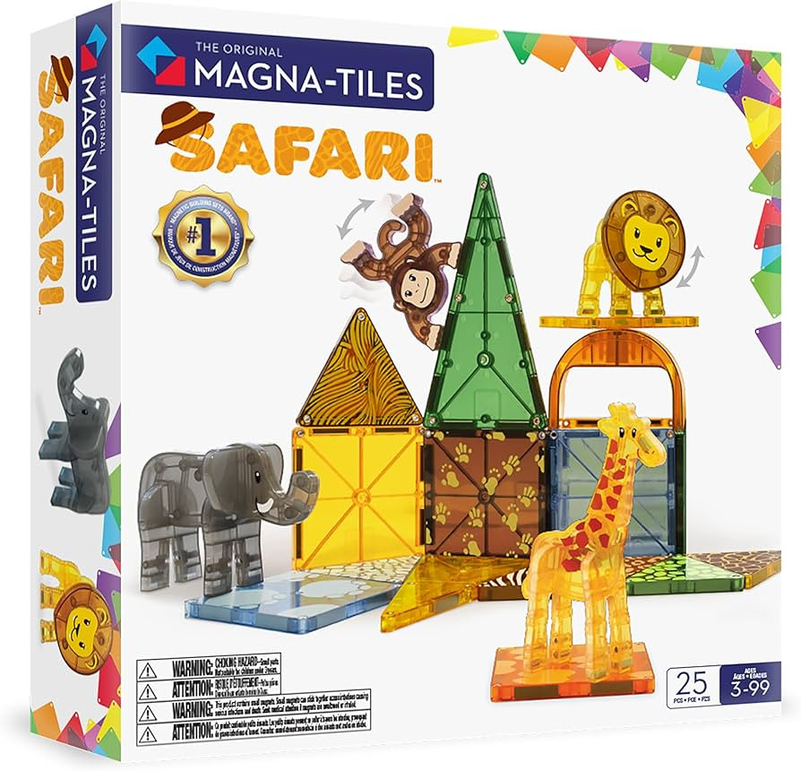 MAGNA-TILES Safari Animals 25-Piece Magnetic Construction Set, The ORIGINAL Magnetic Building Bra... | Amazon (US)