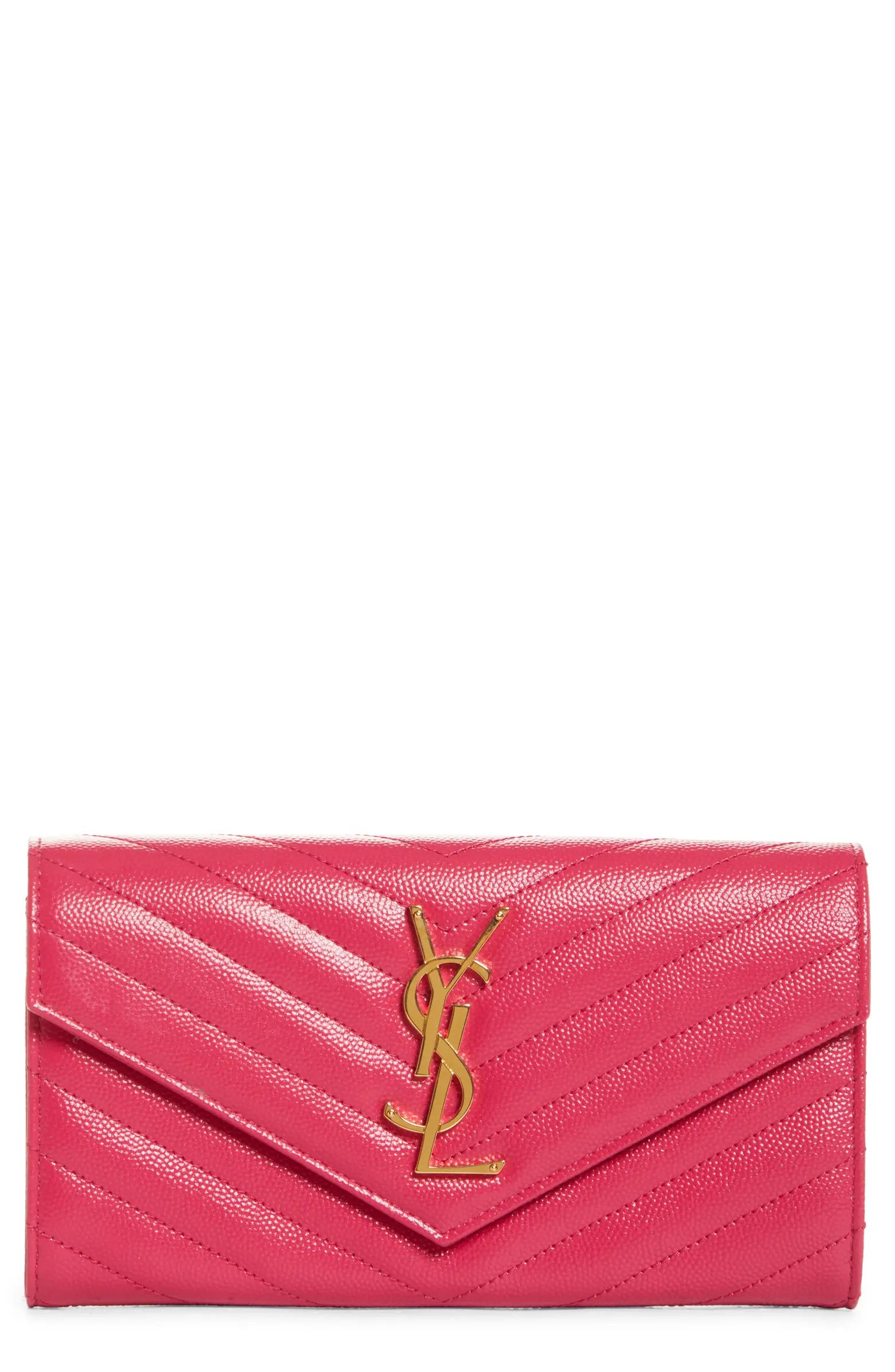 Monogramme Logo Leather Flap Wallet | Nordstrom