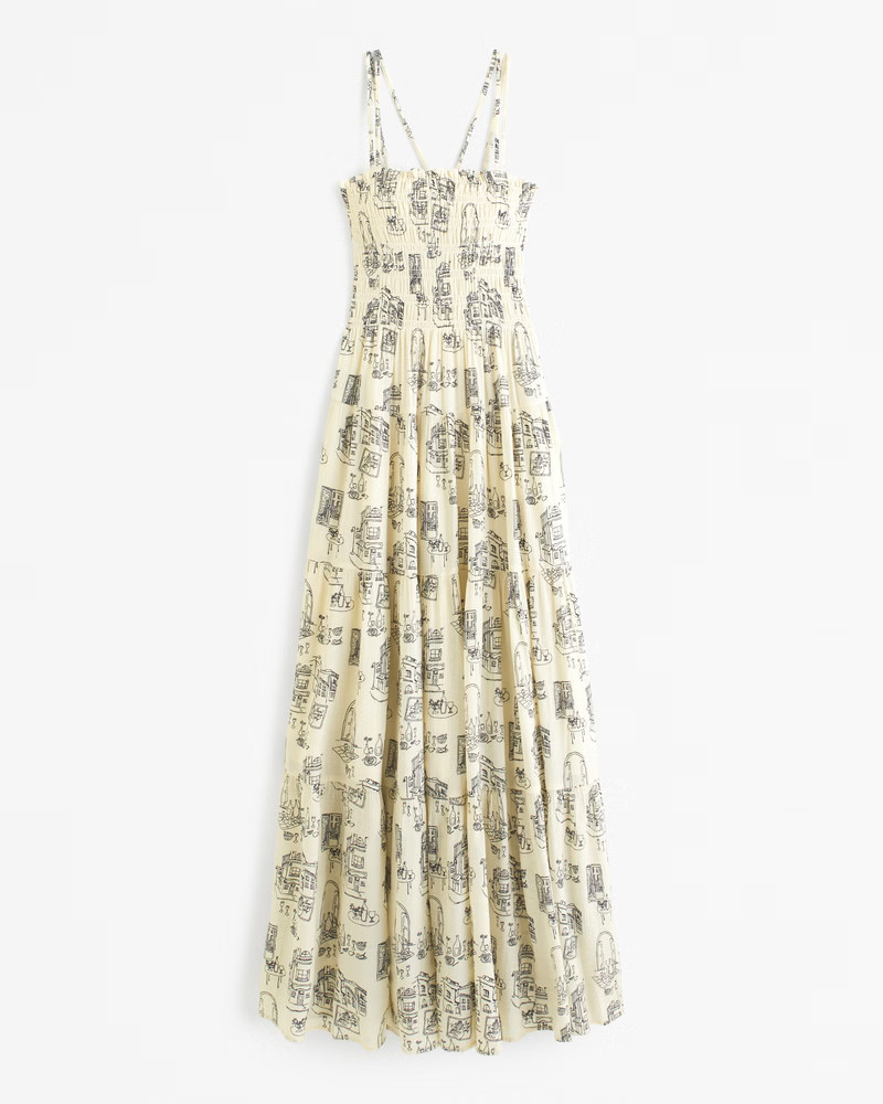Smocked Bodice Maxi Dress | Abercrombie & Fitch (US)