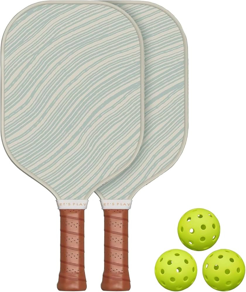 Recess Premium Pickleball Paddle Set (2 Paddles & 3 Balls) - Strong & Durable Fiberglass Surface,... | Amazon (US)