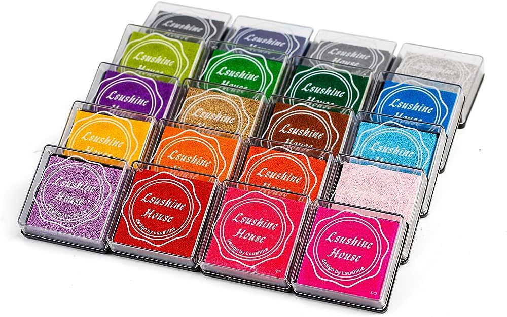 Lsushine Craft Ink Pad Stamps Partner Diy Color,20 Colors Rainbow Finger Ink pad for kids (pack o... | Amazon (US)