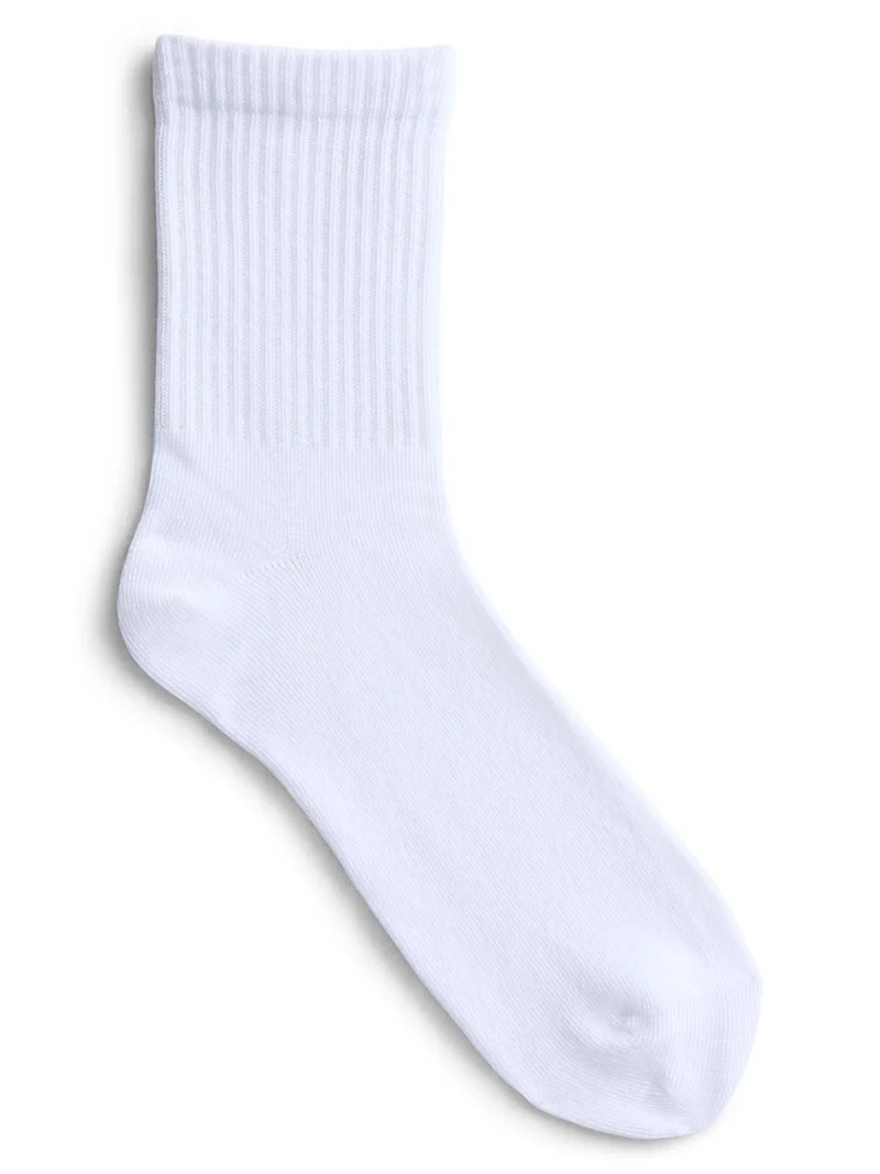 No Boundaries Embroidered Mid Crew Socks, 6-Pack, Women's, Shoe Sizes 4-10 | Walmart (US)