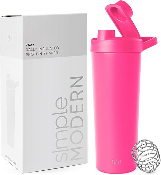 Simple Modern Stainless Steel Shaker Bottle with Ball 24oz | Metal Insulated Cup for Protein Mixe... | Amazon (US)