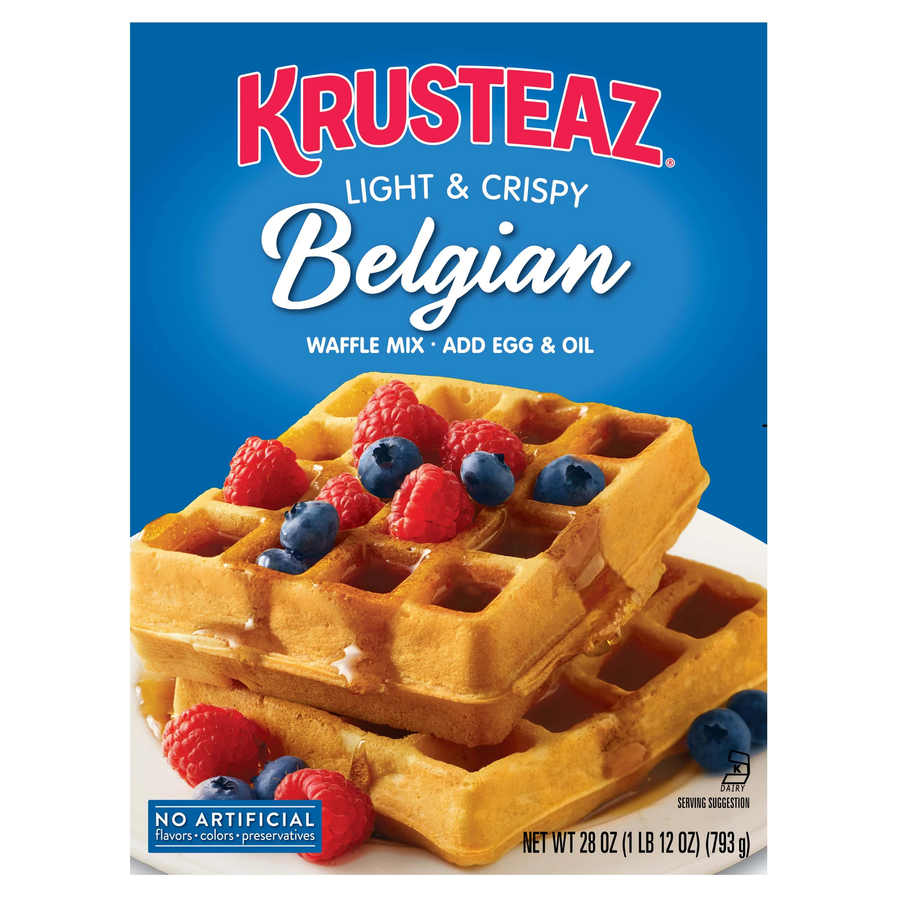 Krusteaz Belgian Waffle Mix, Light & Crispy, 28 oz Box | Walmart (US)