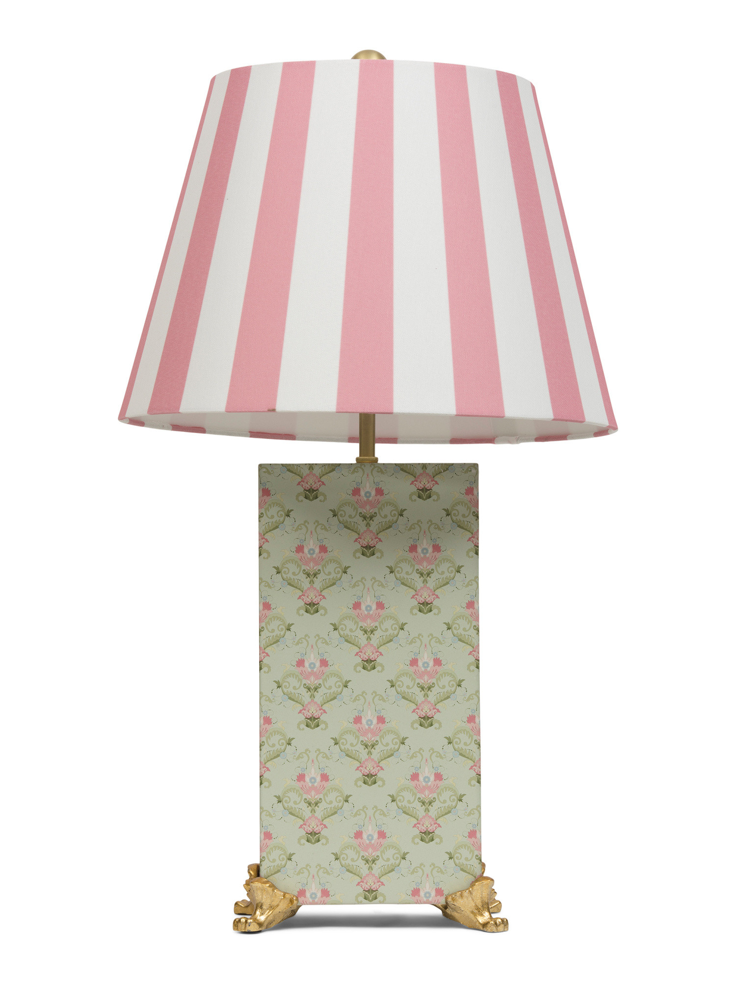 26in Printed Metal Table Lamp With Striped Shade | TJ Maxx