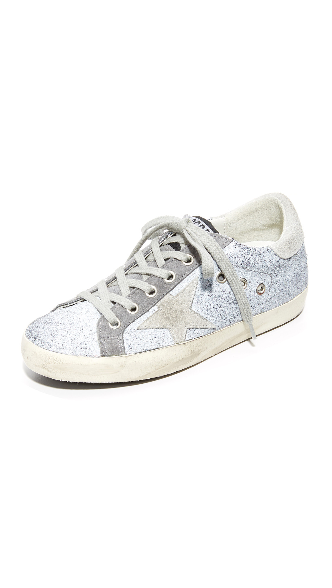 Golden Goose Superstar Sneakers - Silver Glitter | Shopbop