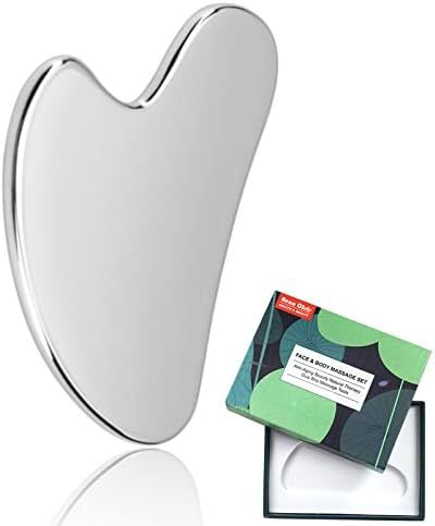 Gua Sha Facial Tool, Stainless Steel Guasha Board for SPA Acupuncture Therapy Trigger Point Treatmen | Amazon (US)