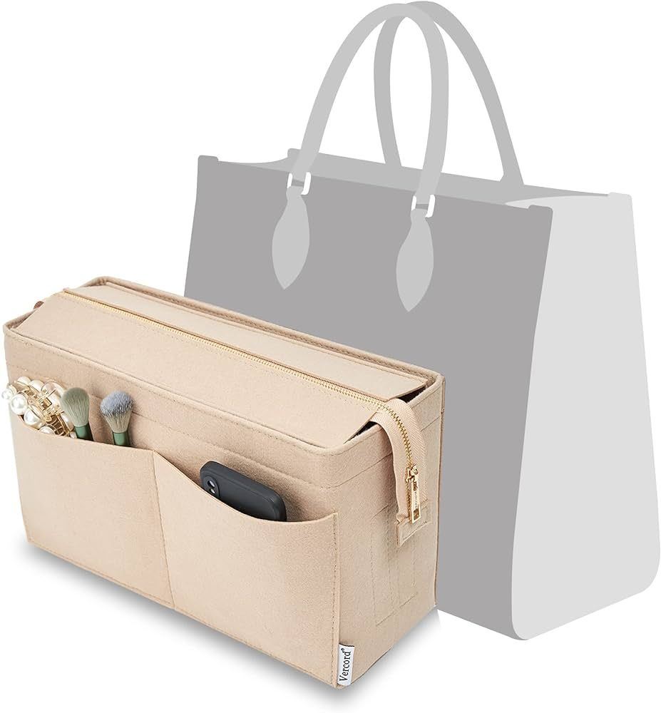 Vercord Felt Purse Organizer Insert Onthego 35 Handbag Tote Bag Organizer Bag in Bag with Removab... | Amazon (US)